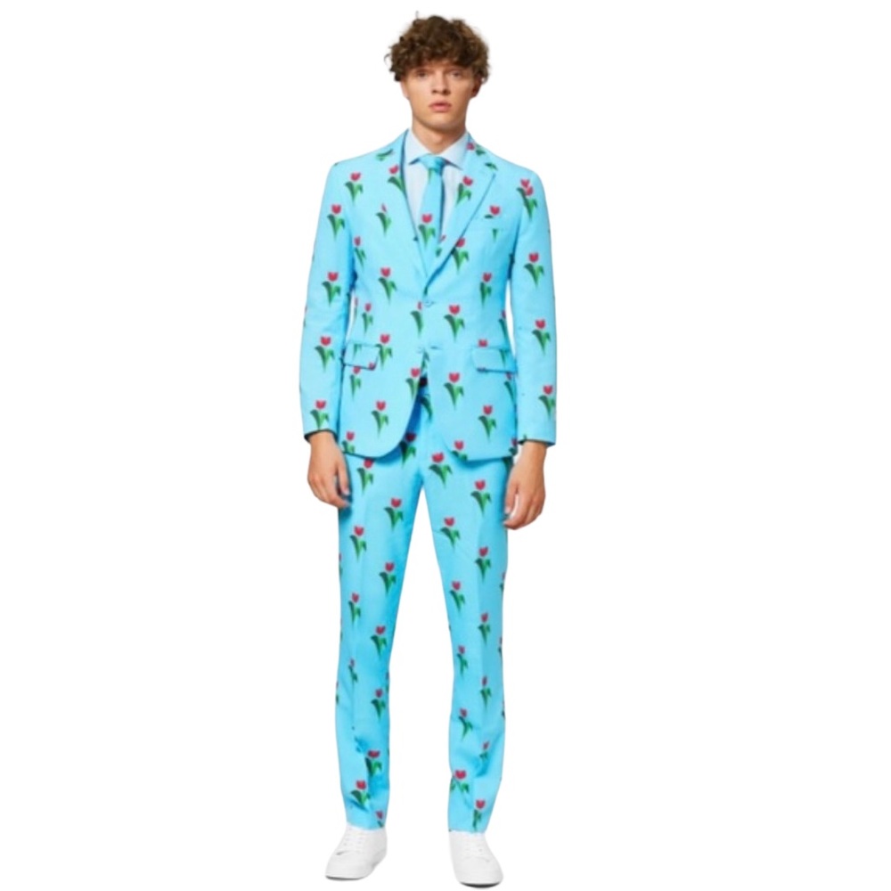 NWT OPPOSUITS Slim Fit Novelty TULIP SUIT Blazer Jacket Tie and Pants Flower